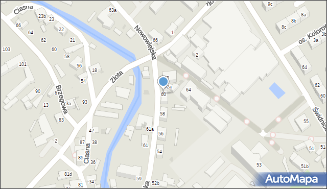 Dzierżoniów, Nowowiejska, 60, mapa Dzierżoniów
