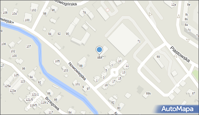 Dzierżoniów, Nowowiejska, 88A, mapa Dzierżoniów