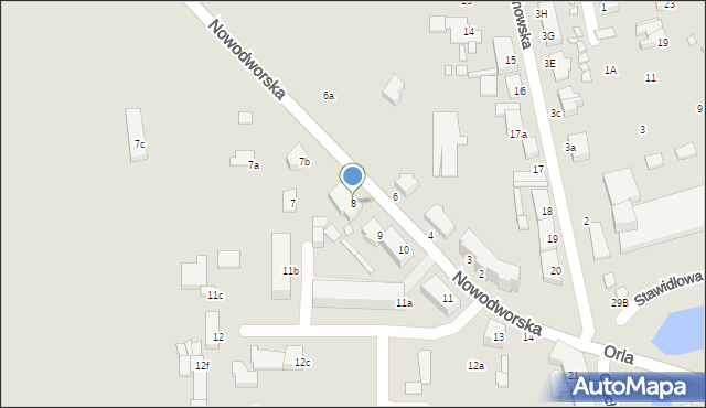 Elbląg, Nowodworska, 8, mapa Elbląga