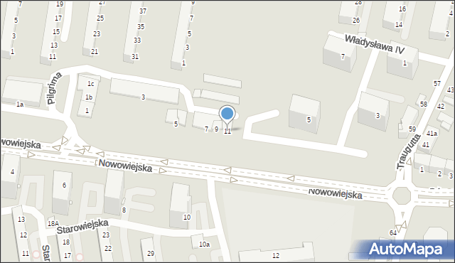 Elbląg, Nowowiejska, 11, mapa Elbląga