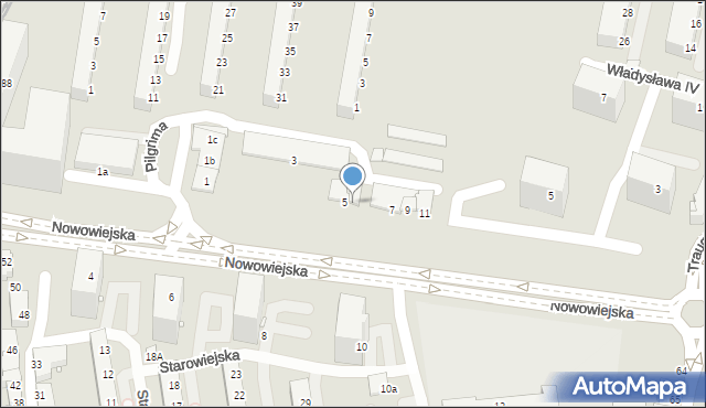 Elbląg, Nowowiejska, 5a, mapa Elbląga