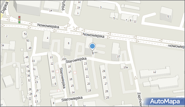 Elbląg, Nowowiejska, 8, mapa Elbląga