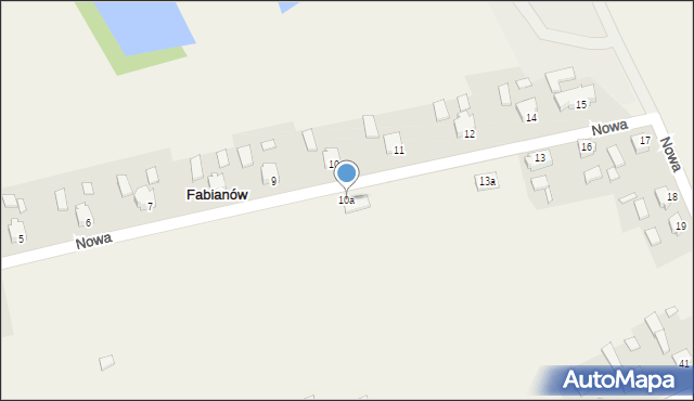 Fabianów, Nowa, 10a, mapa Fabianów