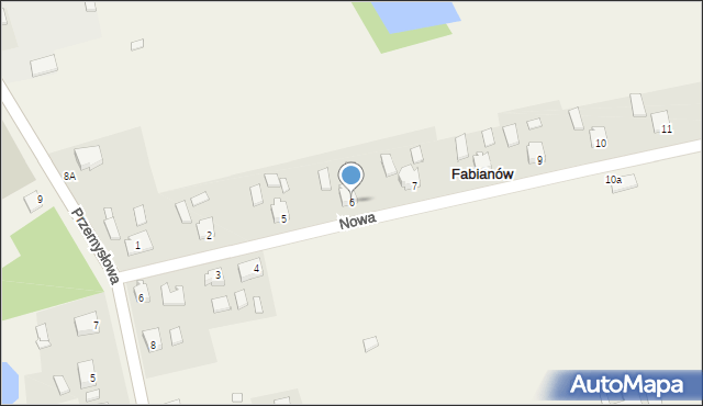 Fabianów, Nowa, 6, mapa Fabianów