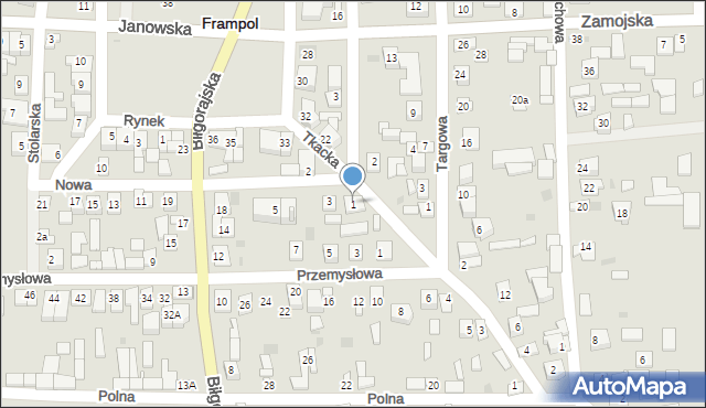 Frampol, Nowa, 1, mapa Frampol