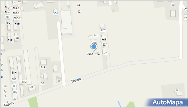 Gaj, Nowa, 24a, mapa Gaj