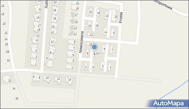 Garby, Nowoczesna, 6, mapa Garby
