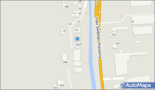 Gdańsk, Nowiny, 102, mapa Gdańska