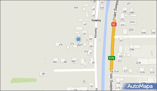 Gdańsk, Nowiny, 47b, mapa Gdańska