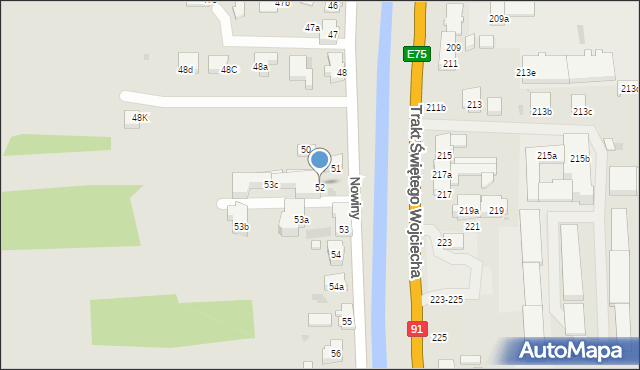 Gdańsk, Nowiny, 53d, mapa Gdańska