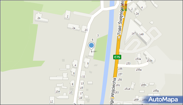 Gdańsk, Nowiny, 7, mapa Gdańska