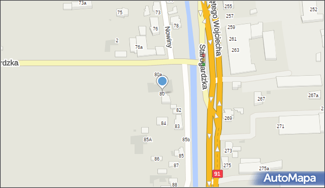 Gdańsk, Nowiny, 80, mapa Gdańska