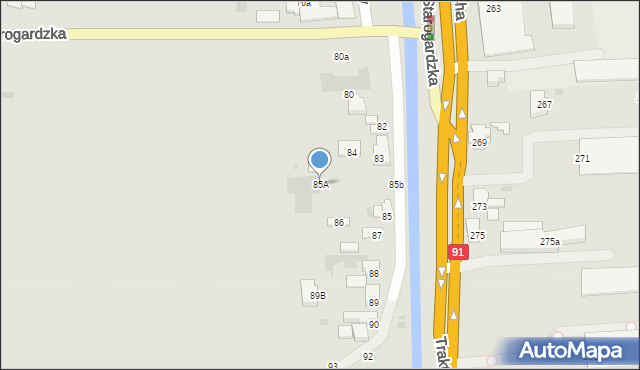 Gdańsk, Nowiny, 85A, mapa Gdańska