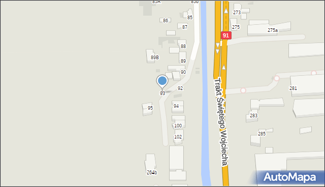 Gdańsk, Nowiny, 93, mapa Gdańska