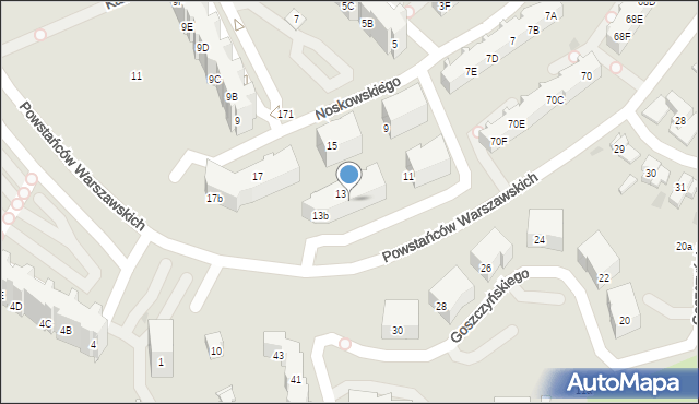 Gdańsk, Noskowskiego Zygmunta, 13a, mapa Gdańska