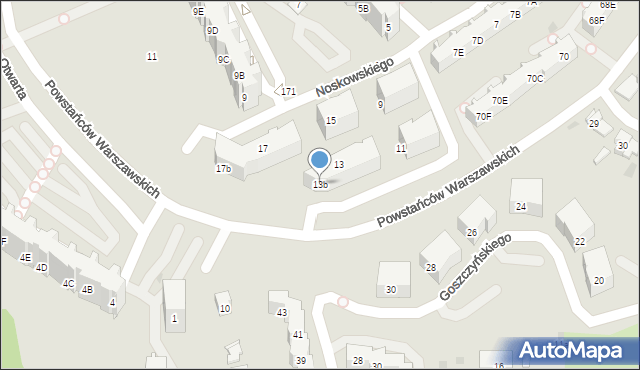 Gdańsk, Noskowskiego Zygmunta, 13b, mapa Gdańska
