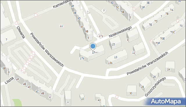 Gdańsk, Noskowskiego Zygmunta, 17a, mapa Gdańska