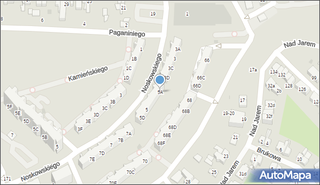 Gdańsk, Noskowskiego Zygmunta, 5A, mapa Gdańska