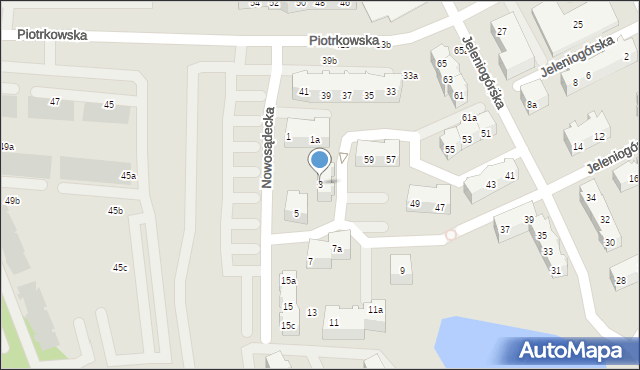 Gdańsk, Nowosądecka, 3, mapa Gdańska