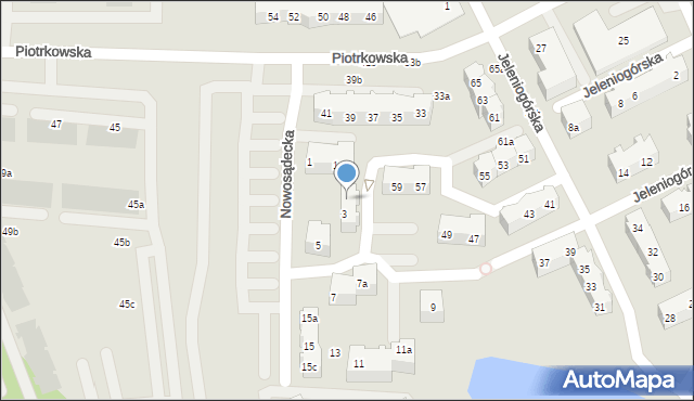 Gdańsk, Nowosądecka, 3b, mapa Gdańska