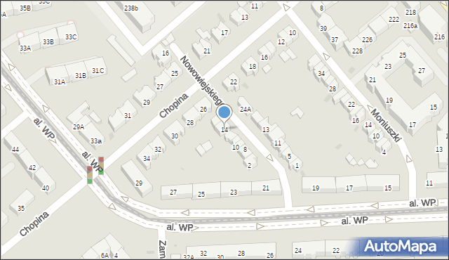 Gdańsk, Nowowiejskiego Feliksa, 14, mapa Gdańska