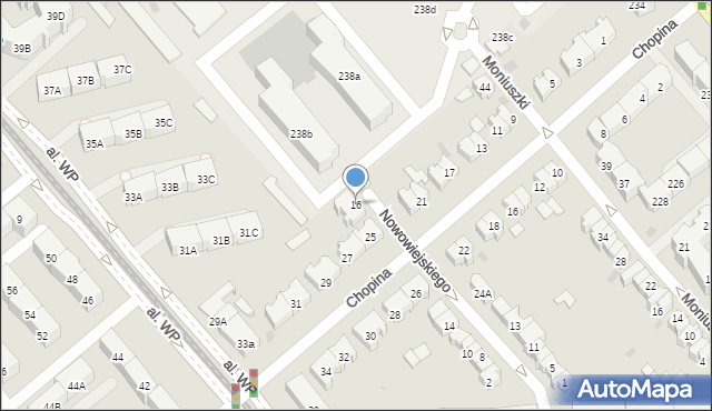 Gdańsk, Nowowiejskiego Feliksa, 16, mapa Gdańska