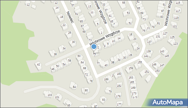 Gdańsk, Nowiec, 75, mapa Gdańska