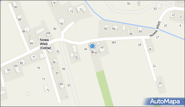 Gdów, Nowa Wieś, 45, mapa Gdów