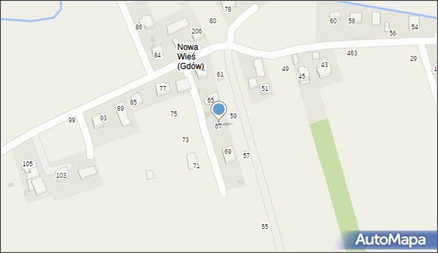 Gdów, Nowa Wieś, 67, mapa Gdów