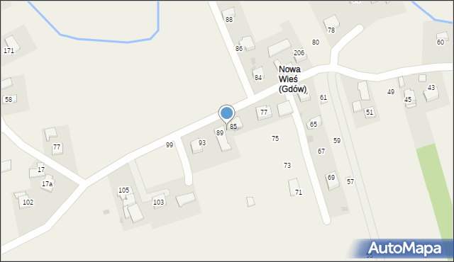 Gdów, Nowa Wieś, 87, mapa Gdów