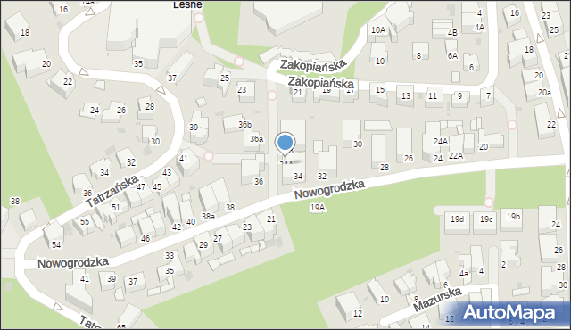 Gdynia, Nowogrodzka, 34A, mapa Gdyni