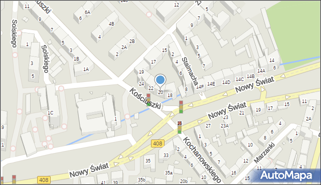 Gliwice, Nowy Świat, 20, mapa Gliwic