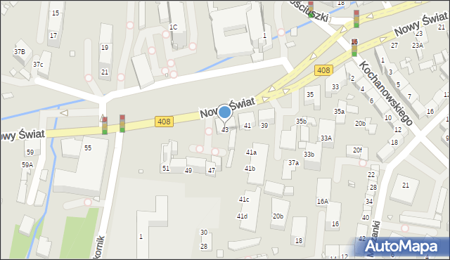 Gliwice, Nowy Świat, 43, mapa Gliwic