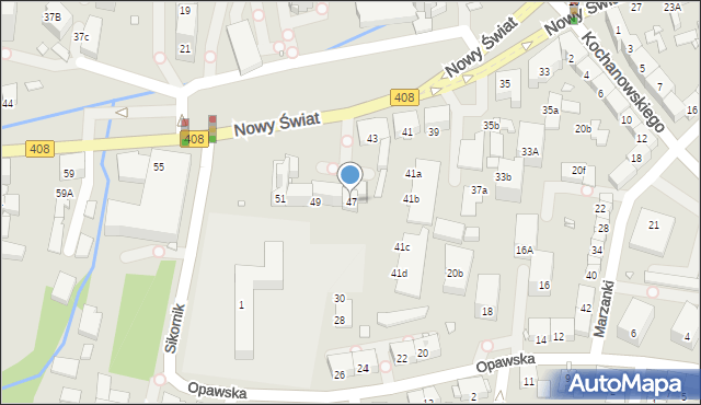 Gliwice, Nowy Świat, 47, mapa Gliwic
