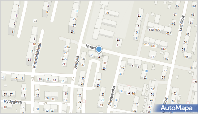 Gliwice, Nowa, 4, mapa Gliwic