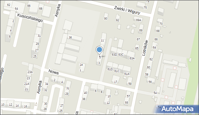 Gliwice, Nowa, 5, mapa Gliwic