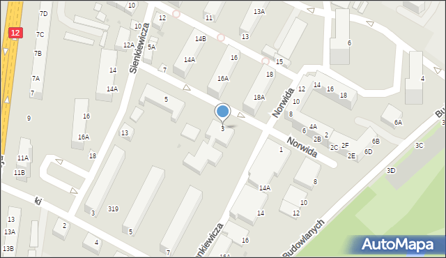 Głogów, Norwida Cypriana Kamila, 3, mapa Głogów