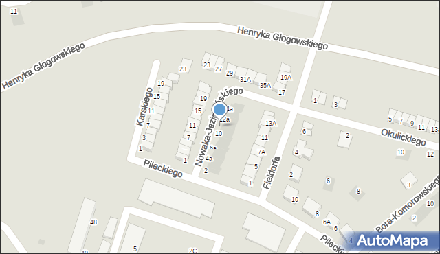 Głogów, Nowaka-Jeziorańskiego Jana, 10a, mapa Głogów