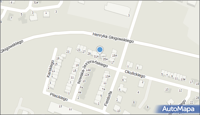 Głogów, Nowaka-Jeziorańskiego Jana, 33A, mapa Głogów