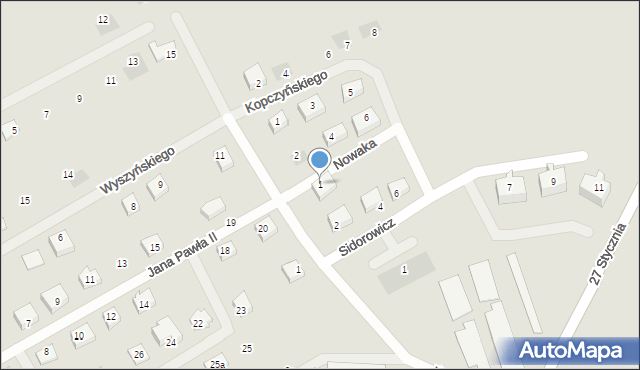 Gniew, Nowaka, 1, mapa Gniew