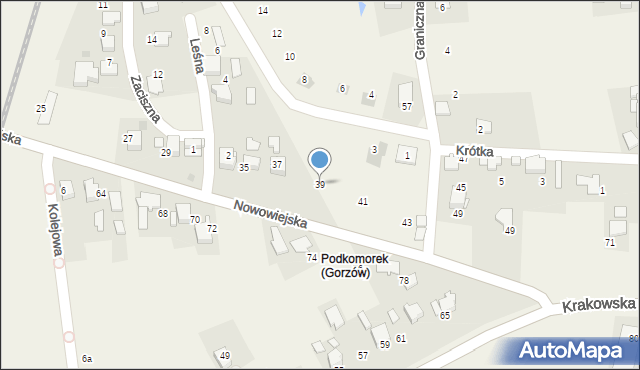 Gorzów, Nowowiejska, 39, mapa Gorzów