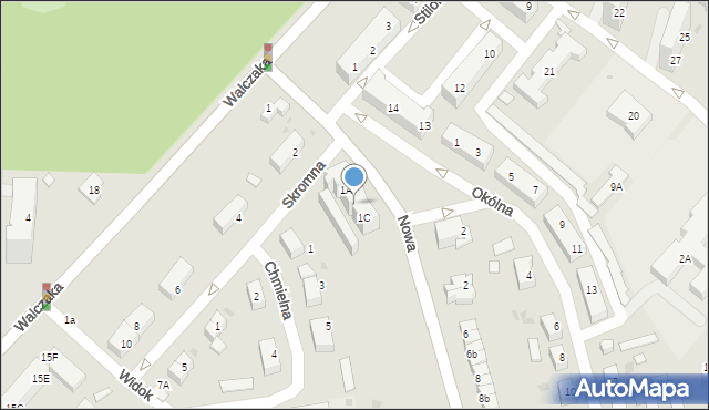 Gorzów Wielkopolski, Nowa, 1B, mapa Gorzów Wielkopolski