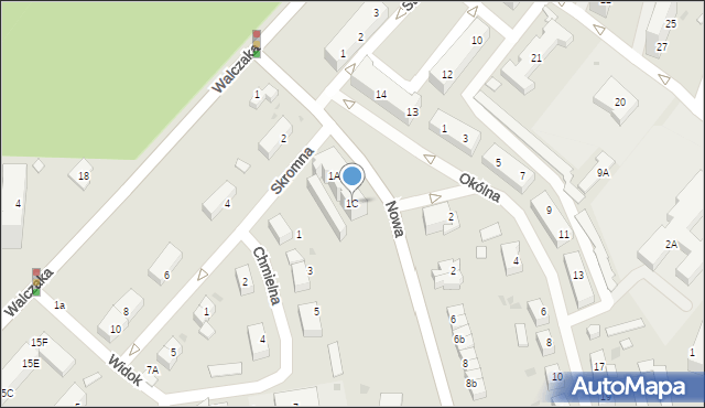 Gorzów Wielkopolski, Nowa, 1C, mapa Gorzów Wielkopolski