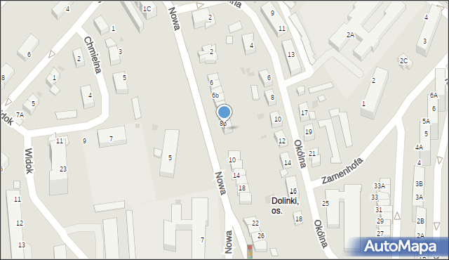 Gorzów Wielkopolski, Nowa, 8c, mapa Gorzów Wielkopolski