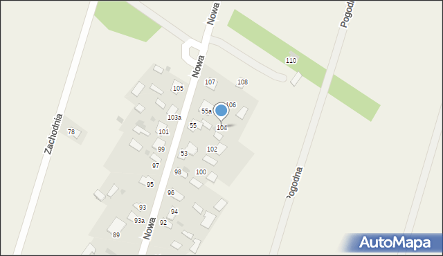Gręzówka, Nowa, 104, mapa Gręzówka