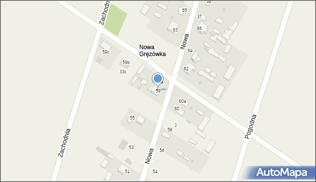Gręzówka, Nowa, 59, mapa Gręzówka