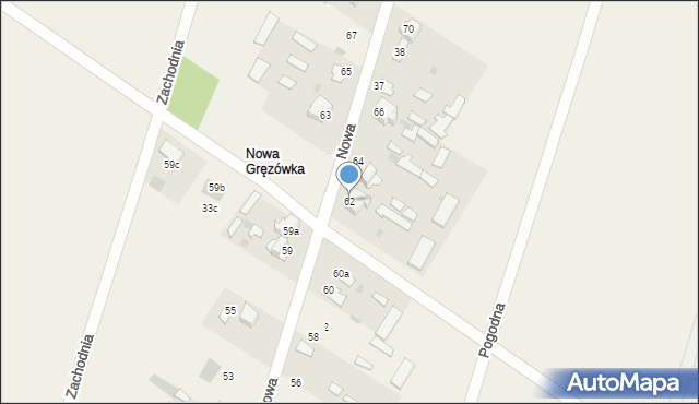 Gręzówka, Nowa, 62, mapa Gręzówka