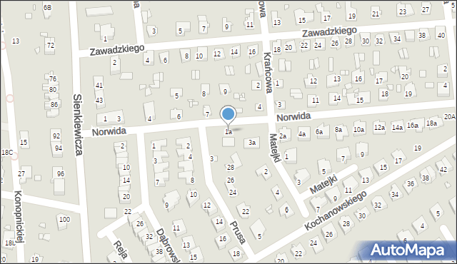 Grodków, Norwida Cypriana Kamila, 1a, mapa Grodków