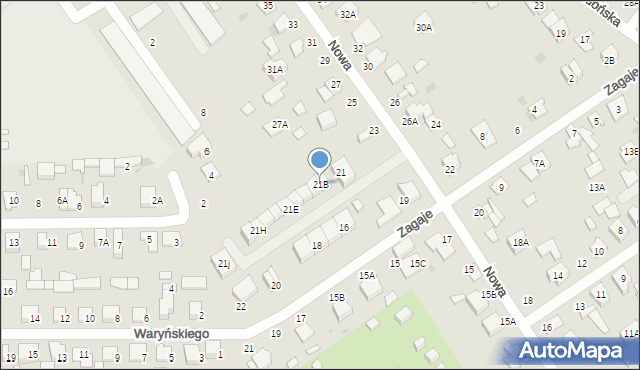 Grodzisk Mazowiecki, Nowa, 21B, mapa Grodzisk Mazowiecki