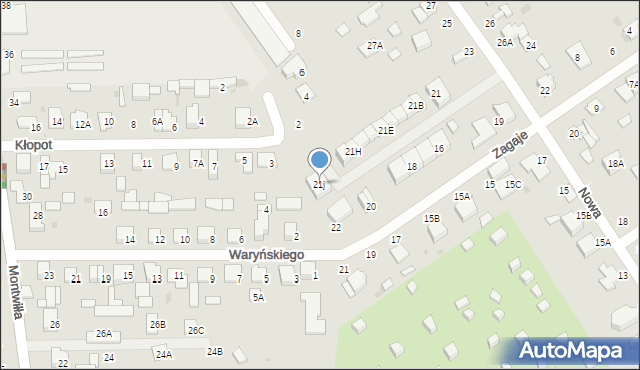 Grodzisk Mazowiecki, Nowa, 21j, mapa Grodzisk Mazowiecki
